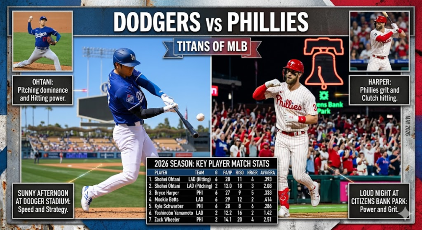 Dodgers vs Phillies Match Player Stats